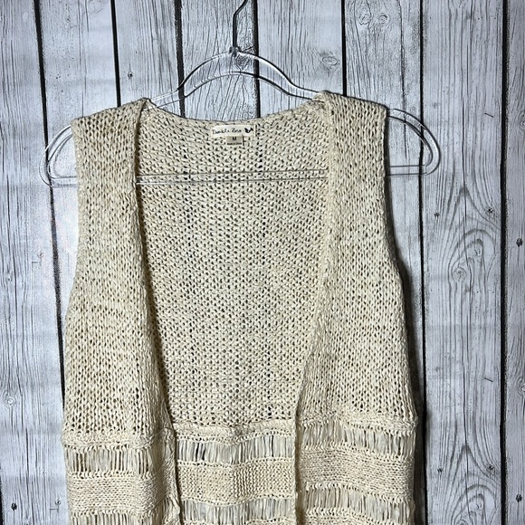 Double Zero Fringed Open Cover Up Sz Medium - Picture 2 of 9